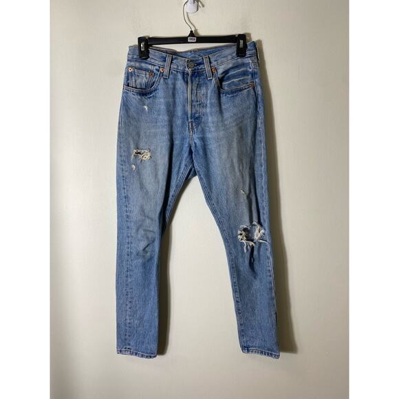 Levi's Distressed Skinny Ankle Jeans Sz 25 - Picture 1 of 3
